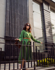 Green Dream- Long Sleeve Dress