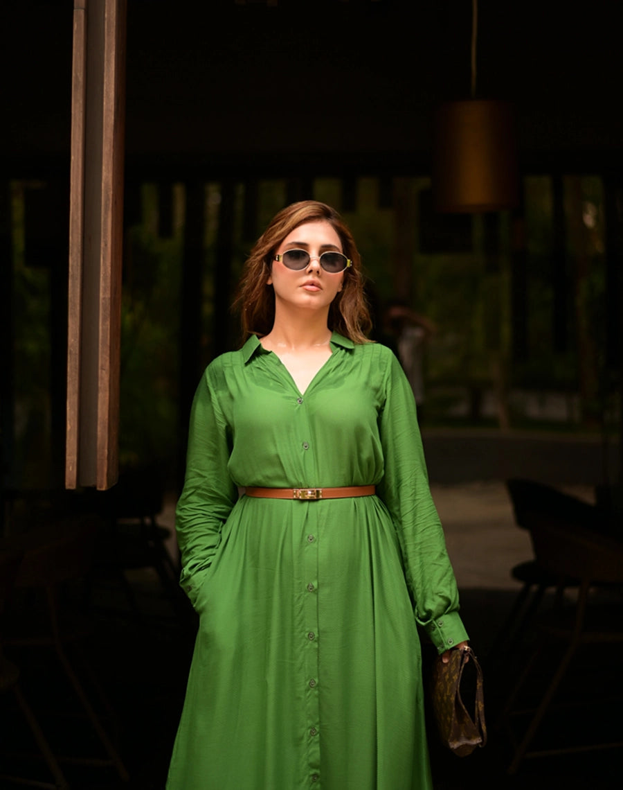 Green Dream- Long Sleeve Dress