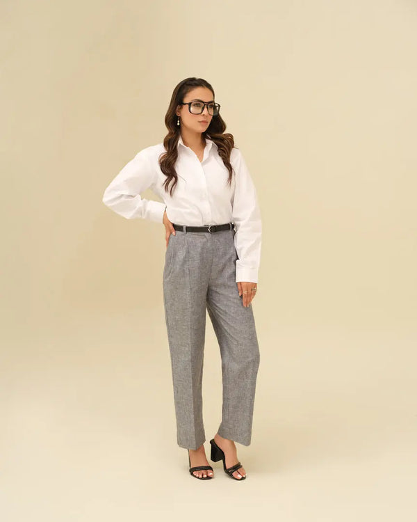 Classic Straight Pants - Chambray Linen