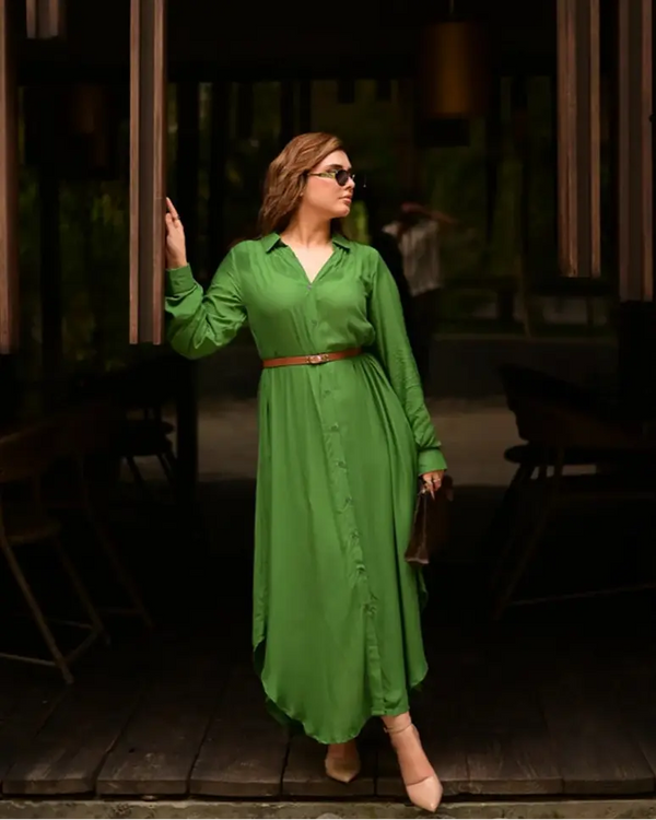 Green Dream- Long Sleeve Dress