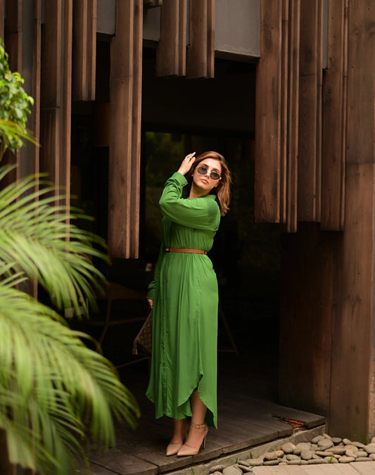 Green Long Sleeve Dress