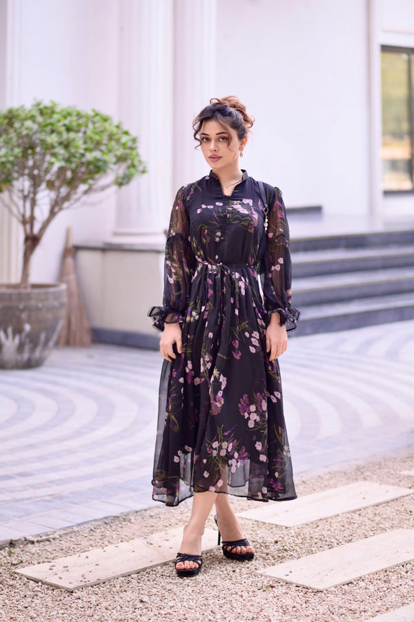 Moonlit Muse  - Chiffon Dress