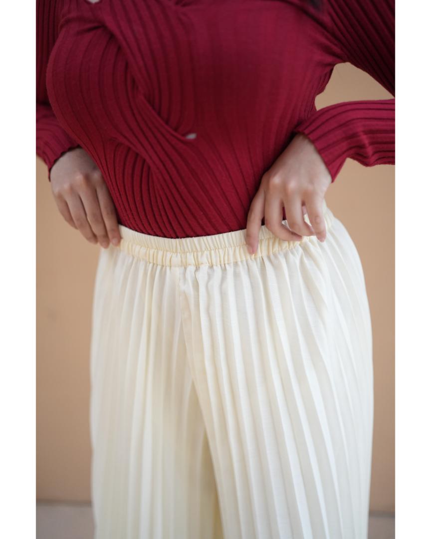 Ivory Pleated Trouser