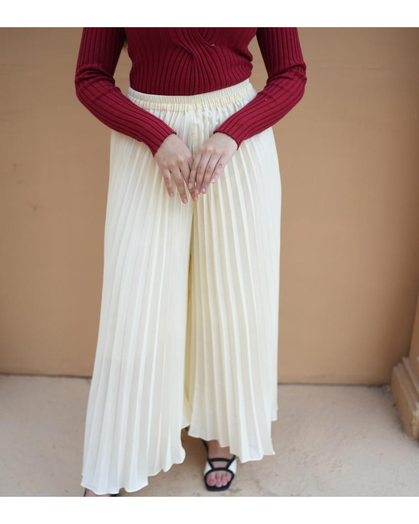 Ivory Pleated Trouser