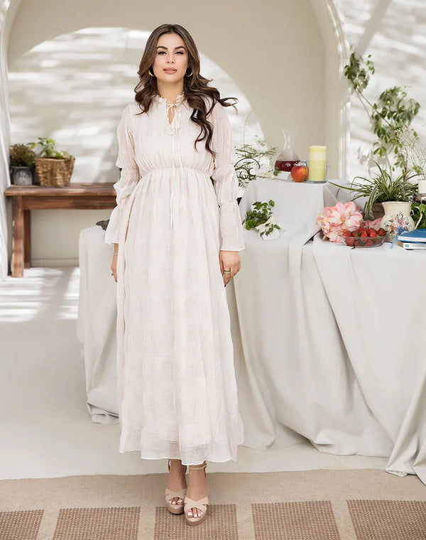 long chiffon dress with sleeves