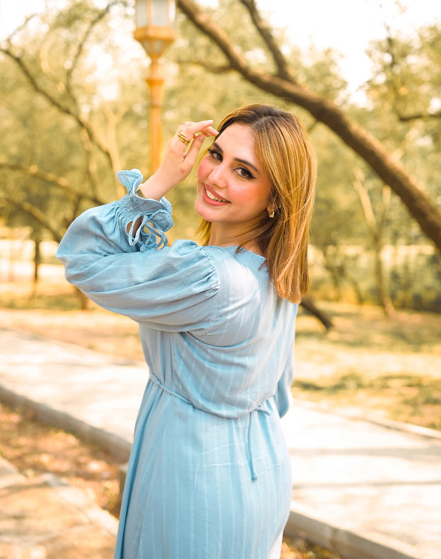  blue long dress