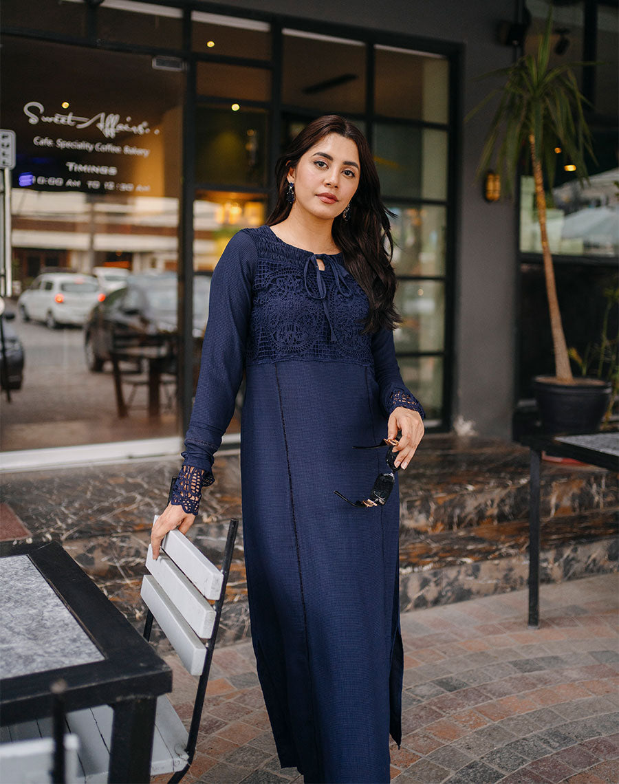 georgette blue long maxi dress