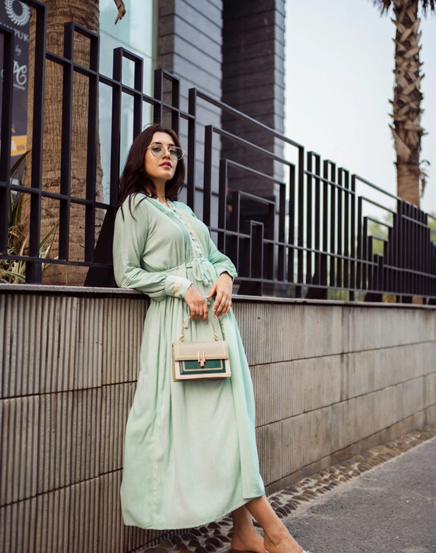 green formal dress long