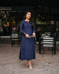 indigo long maxi dress