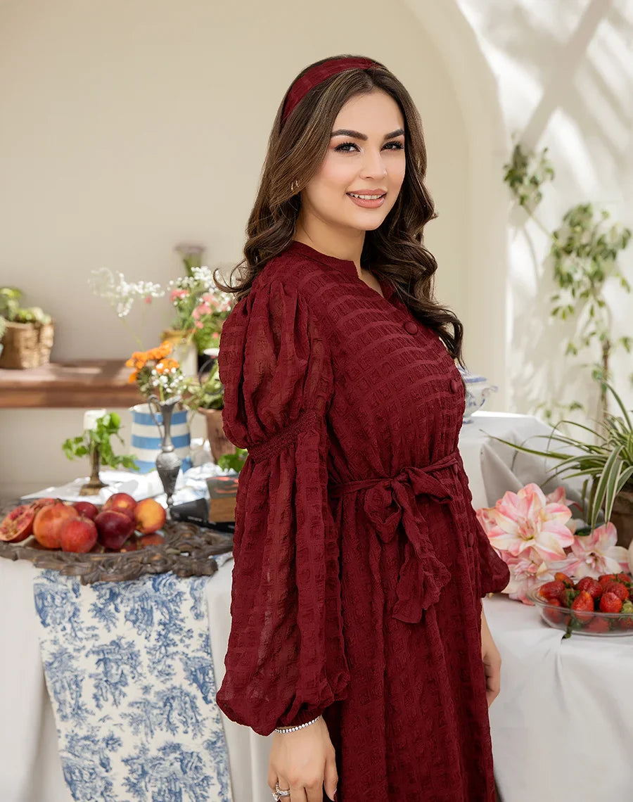Ruby Rose Maroon Long Dress Apricocia