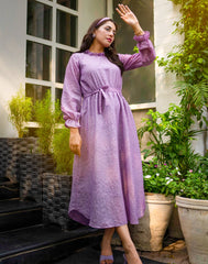 purple chiffon long dresses