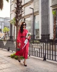 rose pink long dress