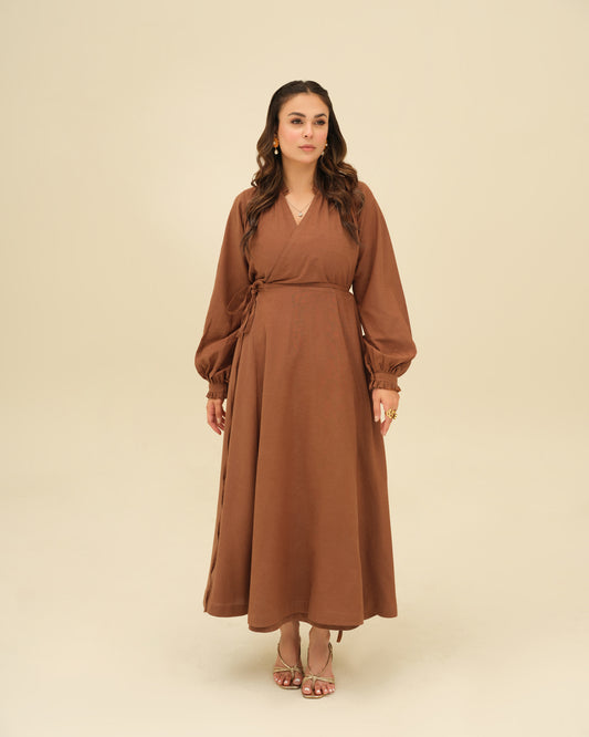  thick linen long dress for winter pakistan